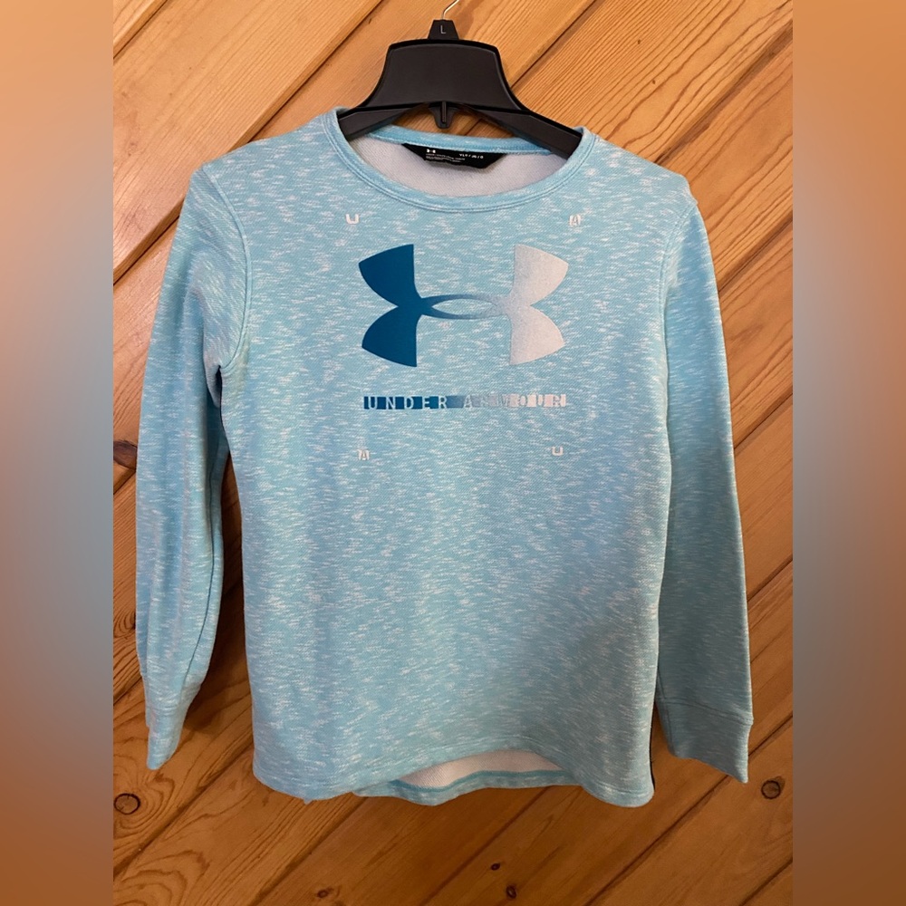 Under Armour, girls youth size 10 blue long sleeve sweatshirt (o17)